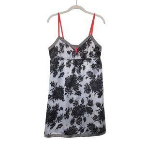 Gilligan & O'Malley Women's Sleeveless Slip Sleepwear Gown in Gray/Black - Sz S